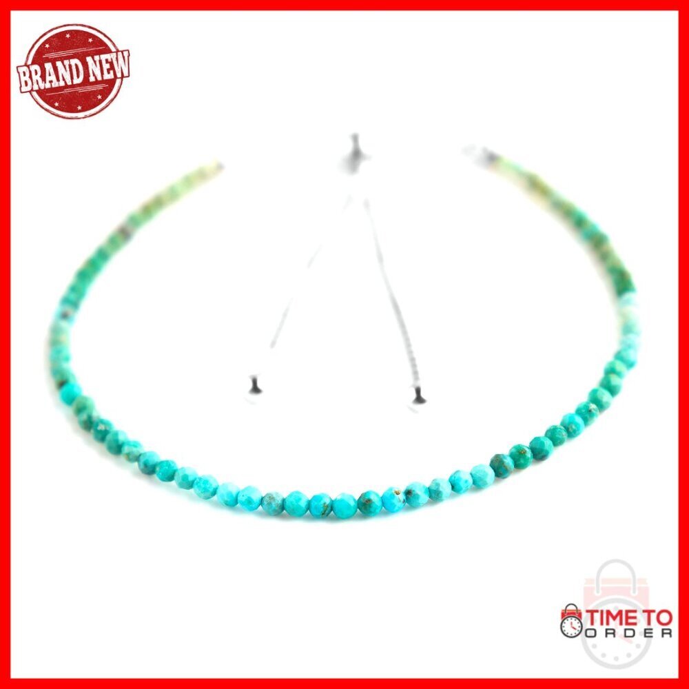 Adjustable Sterling Silver Turquoise Bolo Bracelet, 10 Inch, Gemstone